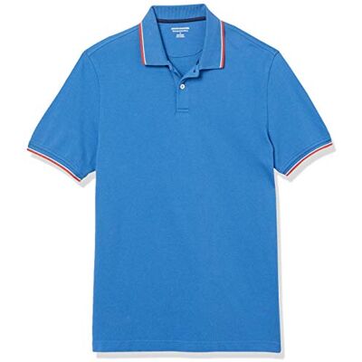 MAE40007SP18-Blwhr-Medium Amazon Essentials Men's Bawełniana koszulka polo pique slim fit, Biały/Czerwony/Niebieski, M MAE40007SP18-Blwhr-Medium Amazon Essentials Men's Bawełniana koszulka polo pique slim fit, Biały/Czerwony/Niebieski, M