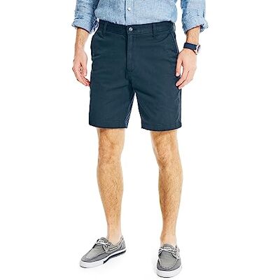 B81002-4TN-36W Nautica Męskie klasyczne dopasowanie płaski przód stretch solidne chinosy talia krótkie na co dzień, True Navy, 46 B81002-4TN-36W Nautica Męskie klasyczne dopasowanie płaski przód stretch solidne chinosy talia krótkie na co dzień, True Navy, 46