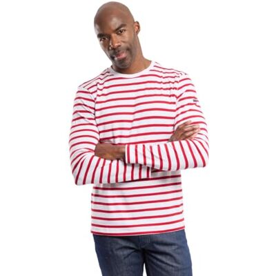 76523 Armor Lux Męski T-shirt Crozon, wielokolorowy (Blanc/Braise 320), 3XL 76523 Armor Lux Męski T-shirt Crozon, wielokolorowy (Blanc/Braise 320), 3XL