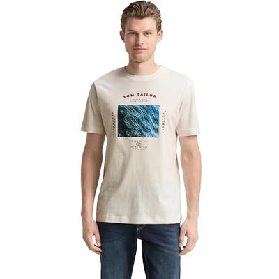 1048617 TOM TAILOR T-shirt męski, 10348 Gardenia White, XS 1048617 TOM TAILOR T-shirt męski, 10348 Gardenia White, XS