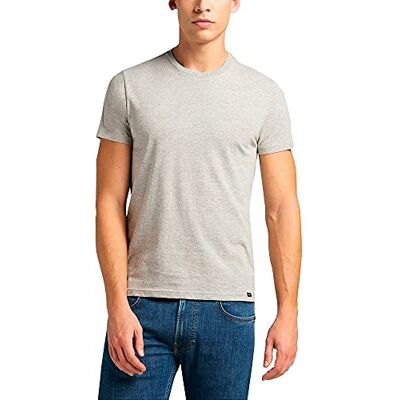L680CM12 Lee Mężczyźni Crew T-Shirt, Szary/Granatowy, S L680CM12 Lee Mężczyźni Crew T-Shirt, Szary/Granatowy, S