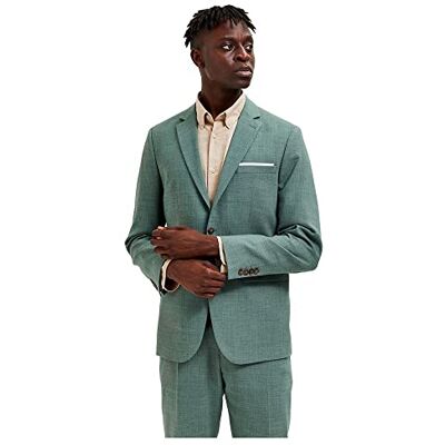 16087870 SELECTED HOMME męski blezer mieszanka lnu, jasnozielony (light green melange), 106 16087870 SELECTED HOMME męski blezer mieszanka lnu, jasnozielony (light green melange), 106