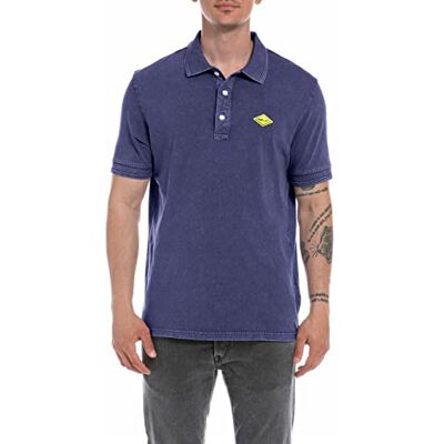 M3076A.000.23070M REPLAY Męska koszulka polo z krótkim rękawem z bawełny, Navy Blue 880, S M3076A.000.23070M REPLAY Męska koszulka polo z krótkim rękawem z bawełny, Navy Blue 880, S