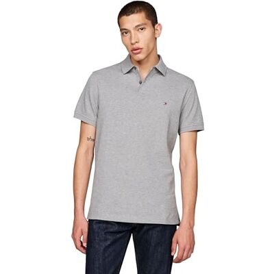 MW32348-020 Tommy Hilfiger Męskie koszulki polo z krótkim rękawem o klasycznym kroju ze stretchem i organiczną bawełną pique, Średni szary wrzos, L MW32348-020 Tommy Hilfiger Męskie koszulki polo z krótkim rękawem o klasycznym kroju ze stretchem i organiczną bawełną pique, Średni szary wrzos, L