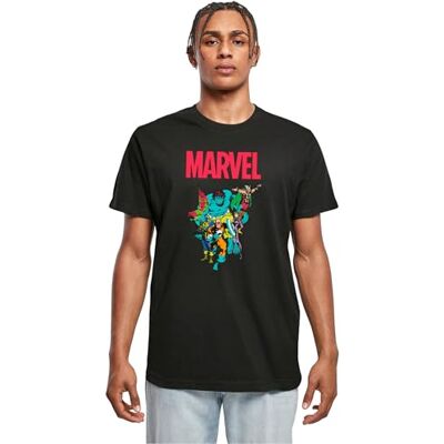 MC986 Merchcode Męski T-shirt Marvel Universe Avengers Pop Group Tee, Regular Fit, bawełna 100%, XS, czarny, XS MC986 Merchcode Męski T-shirt Marvel Universe Avengers Pop Group Tee, Regular Fit, bawełna 100%, XS, czarny, XS