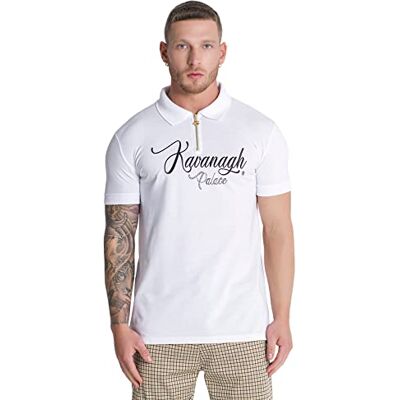 GKM003648 Gianni Kavanagh Męska koszulka polo z zamkiem błyskawicznym z białym pałacem, XL GKM003648 Gianni Kavanagh Męska koszulka polo z zamkiem błyskawicznym z białym pałacem, XL