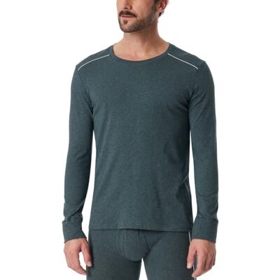 181839 Schiesser Męska koszulka z długim rękawem Comfort Fit podkoszulek, Niebieski mel._, 54 181839 Schiesser Męska koszulka z długim rękawem Comfort Fit podkoszulek, Niebieski mel._, 54