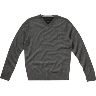 LAMBSWOOL V-NK CF / 857820938 Tommy Hilfiger Męski sweter Lambswool V-NK CF/857820938, Szary (043 Silver Fog Htr), 50 LAMBSWOOL V-NK CF / 857820938 Tommy Hilfiger Męski sweter Lambswool V-NK CF/857820938, Szary (043 Silver Fog Htr), 50