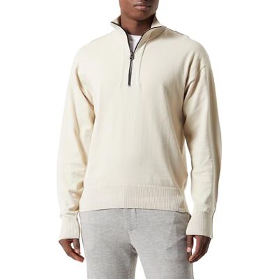 12251543 JACK & JONES Męski sweter z dzianiny Jcocollective Knit Half Zip, Moonbeam, XS 12251543 JACK & JONES Męski sweter z dzianiny Jcocollective Knit Half Zip, Moonbeam, XS