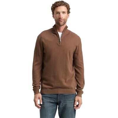 1048018 TOM TAILOR Sweter męski, 38678 ciemny taupe melanż, XS 1048018 TOM TAILOR Sweter męski, 38678 ciemny taupe melanż, XS