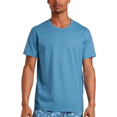 14569 CALIDA RMX Sleep Weekend T-Shirt męski, Azurit Blue, 46-48 14569 CALIDA RMX Sleep Weekend T-Shirt męski, Azurit Blue, 46-48