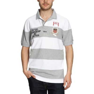 887801948 / FLORIDA PCD POLO SS RF Tommy Hilfiger Męska koszulka/koszulka polo , Wielokolorowy (Cloud Htr/Classic White), 50 887801948 / FLORIDA PCD POLO SS RF Tommy Hilfiger Męska koszulka/koszulka polo , Wielokolorowy (Cloud Htr/Classic White), 50