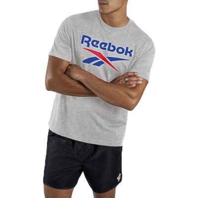 100240886 Reebok Bruno Big Logo Crew Neck SS Tee Shirt koszulka męska, Jasnoszary Marl, 3XL 100240886 Reebok Bruno Big Logo Crew Neck SS Tee Shirt koszulka męska, Jasnoszary Marl, 3XL