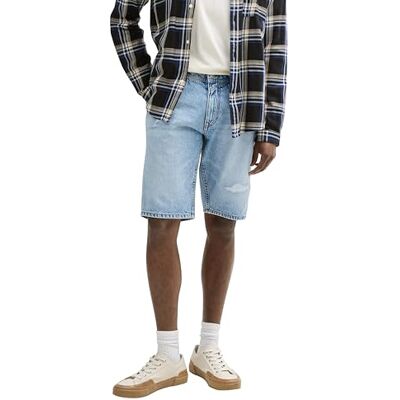 1046278 TOM TAILOR Denim Męskie spodenki jeansowe bermudy, 10122 Destroyed Light Stone Blue Denim, XS 1046278 TOM TAILOR Denim Męskie spodenki jeansowe bermudy, 10122 Destroyed Light Stone Blue Denim, XS