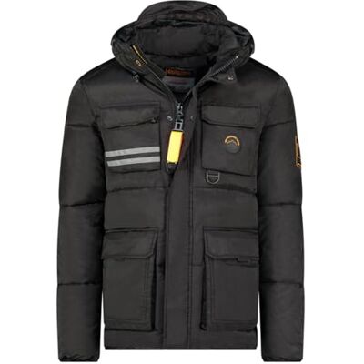 WY4724H/GN Geographical Norway Dolbary Men Parka, długa, ciepła kurtka męska, jesienno-zimowa, wodoodporna kurtka z kapturem, outdoorowa futrzana kurtka wiatrówka, męska (czarna S), czarny, S WY4724H/GN Geographical Norway Dolbary Men Parka, długa, ciepła kurtka męska, jesienno-zimowa, wodoodporna kurtka z kapturem, outdoorowa futrzana kurtka wiatrówka, męska (czarna S), czarny, S