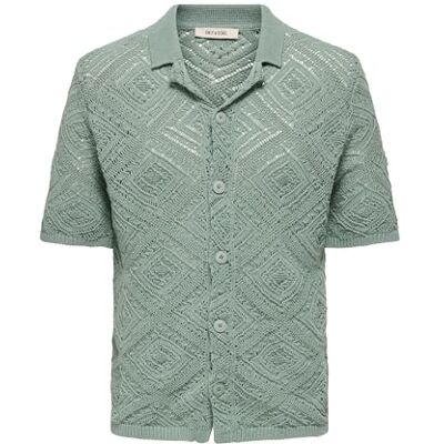 22034030-4765779 Onskolmar Reg 5 Ss Shirt Knit, Iceberg Green, L 22034030-4765779 Onskolmar Reg 5 Ss Shirt Knit, Iceberg Green, L