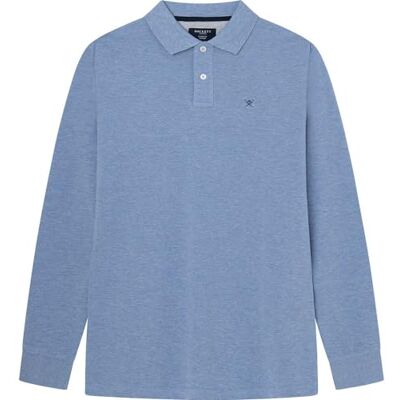 HM550956 Hackett London Męska koszulka polo z logo Classic Fit, Niebieski (Chambray Blue), S HM550956 Hackett London Męska koszulka polo z logo Classic Fit, Niebieski (Chambray Blue), S