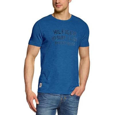 Tommy Hilfiger T-shirt męski, Niebieski (421 Federal Blue-pt), 56 Tommy Hilfiger T-shirt męski, Niebieski (421 Federal Blue-pt), 56