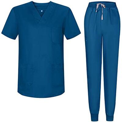 MZ-817-8316 MISEMIYA Piżama Sanitarna Zestawy Uniform Sanitarnych Unisex Mundury Medyczne 817-8316, Niebieski wisiorek, XL MZ-817-8316 MISEMIYA Piżama Sanitarna Zestawy Uniform Sanitarnych Unisex Mundury Medyczne 817-8316, Niebieski wisiorek, XL