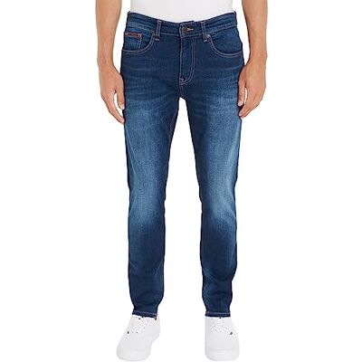 DM0DM09552 Tommy Jeans Męskie dżinsy Austin Slim Tapered Stretch, Aspen ciemnoniebieski stretch, 28W / 36L DM0DM09552 Tommy Jeans Męskie dżinsy Austin Slim Tapered Stretch, Aspen ciemnoniebieski stretch, 28W / 36L