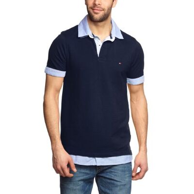 Tommy Hilfiger Męska koszulka polo Luckas Polo S/S SF / 0887828067, Niebieski (492 Delhi Navy), 56 Tommy Hilfiger Męska koszulka polo Luckas Polo S/S SF / 0887828067, Niebieski (492 Delhi Navy), 56