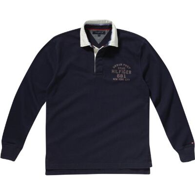 Tommy Hilfiger Męska bluza CALLICOON Rugby L/S RF/ 887817436, Niebieski (409 Peacoat), 56 Tommy Hilfiger Męska bluza CALLICOON Rugby L/S RF/ 887817436, Niebieski (409 Peacoat), 56