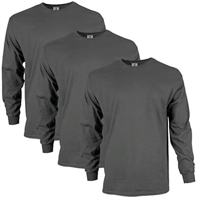 G2400 Gildan Unisex Dorosły Ultra Bawełniany T-shirt z długim rękawem, styl , wielopak, Węgiel drzewny (3-pak), XXL G2400 Gildan Unisex Dorosły Ultra Bawełniany T-shirt z długim rękawem, styl , wielopak, Węgiel drzewny (3-pak), XXL