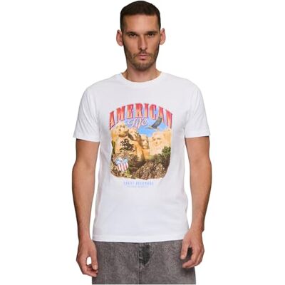 MT1852 Mister Tee Męska koszulka American Life Mount Roushmore, biały, XS MT1852 Mister Tee Męska koszulka American Life Mount Roushmore, biały, XS