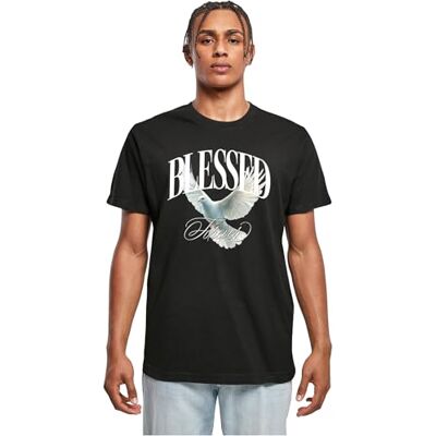MT3786 Mister Tee Męski T-shirt Blessed Forever Tee, swobodny męski T-shirt z nadrukiem z przodu, 100% bawełna, rozmiary XS-5XL, czarny, L MT3786 Mister Tee Męski T-shirt Blessed Forever Tee, swobodny męski T-shirt z nadrukiem z przodu, 100% bawełna, rozmiary XS-5XL, czarny, L