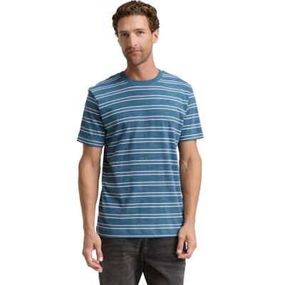 1047810 TOM TAILOR T-shirt męski, 38630 Real Teal Yarn Dye Stripe, XS 1047810 TOM TAILOR T-shirt męski, 38630 Real Teal Yarn Dye Stripe, XS