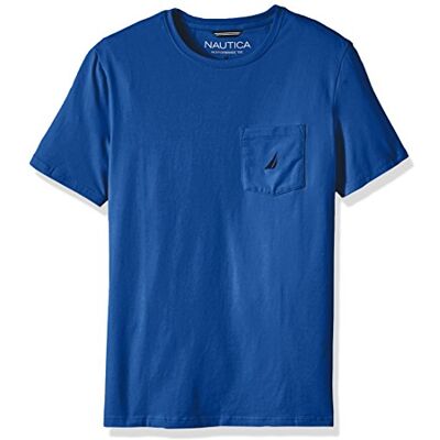 Q91820-4MM-4XLT Tall Nautica Męski solidny okrągły dekolt, krótkie rękawy, kieszeń T-shirt, Niebieski Monaco Blue, 4X Wysokość Q91820-4MM-4XLT Tall Nautica Męski solidny okrągły dekolt, krótkie rękawy, kieszeń T-shirt, Niebieski Monaco Blue, 4X Wysokość