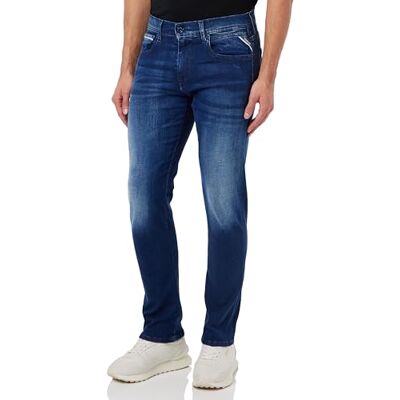 AZXSDCDE Replay Męskie dżinsy Grover Straight-Fit Hyperflex ze stretchem, 009 Medium Blue, 28W / 30L AZXSDCDE Replay Męskie dżinsy Grover Straight-Fit Hyperflex ze stretchem, 009 Medium Blue, 28W / 30L