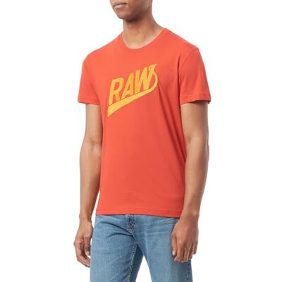 D25011 G-STAR Męski T-shirt Embro Raw Gr R T, Czerwony (Bright Flame -336-8142), XS D25011 G-STAR Męski T-shirt Embro Raw Gr R T, Czerwony (Bright Flame -336-8142), XS