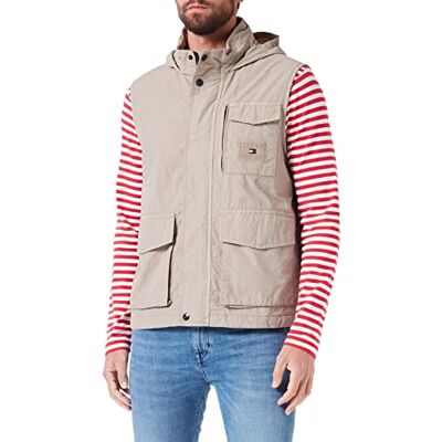 MW0MW31339 Tommy Hilfiger Męska kamizelka GMD Sail Tkane kurtki, KAMIEŃ, L MW0MW31339 Tommy Hilfiger Męska kamizelka GMD Sail Tkane kurtki, KAMIEŃ, L
