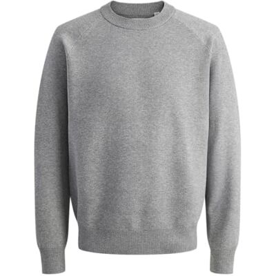 12282736-4824382 JACK & JONES Jcofusion Knit Crew Neck, ciemnoszary melanż, S 12282736-4824382 JACK & JONES Jcofusion Knit Crew Neck, ciemnoszary melanż, S