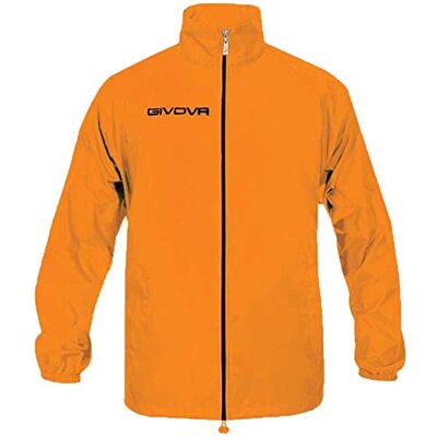 RJ001 givova Rain Basico Kurtka przeciwdeszczowa Unisex dorosły, Pomarańczowy neonowy., 3XL RJ001 givova Rain Basico Kurtka przeciwdeszczowa Unisex dorosły, Pomarańczowy neonowy., 3XL