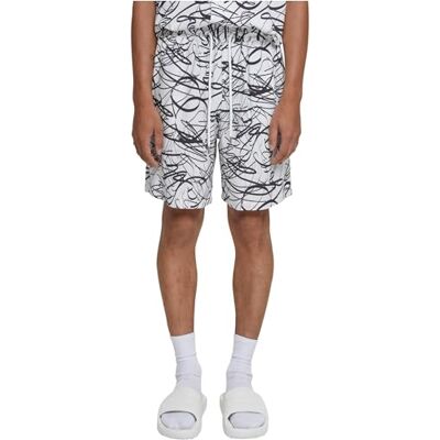 TB4935 Urban Classics M?skie szorty Viscose AOP Resort Shorts, krótkie spodnie dla m??czyzn z kwiatowym wzorem, rozmiary S 5XL, Whitescribble, S TB4935 Urban Classics M?skie szorty Viscose AOP Resort Shorts, krótkie spodnie dla m??czyzn z kwiatowym wzorem, rozmiary S 5XL, Whitescribble, S
