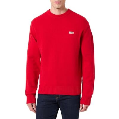 NP0A4FT1 Napapijri Didier Sweater Red, Czerwony, L NP0A4FT1 Napapijri Didier Sweater Red, Czerwony, L