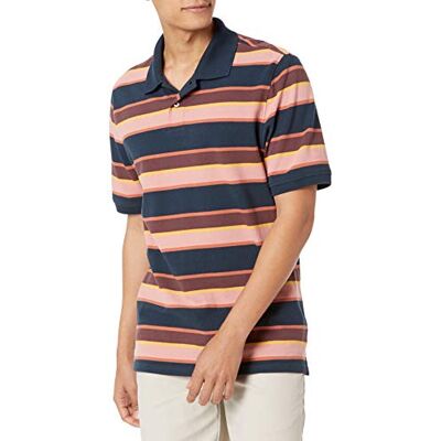 F16AE40000-NVYBS-X-Small Amazon Essentials Men's Bawełniana koszulka polo pique regular fit (dostępna w wersjach Big i Tall), Granatowy Pasek, XS F16AE40000-NVYBS-X-Small Amazon Essentials Men's Bawełniana koszulka polo pique regular fit (dostępna w wersjach Big i Tall), Granatowy Pasek, XS