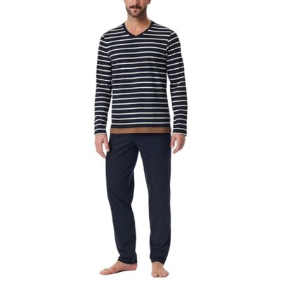 181928 Schiesser Piżama męska długa casual Nightwear zestaw piżamowy, Nocny niebieski_, 50 181928 Schiesser Piżama męska długa casual Nightwear zestaw piżamowy, Nocny niebieski_, 50