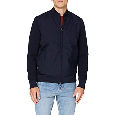 HM702530 Hackett London Męski kardigan rozpinany z tkaniny z przodu, granatowy, XL HM702530 Hackett London Męski kardigan rozpinany z tkaniny z przodu, granatowy, XL
