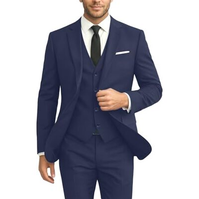 APP-100622-B09QC387YB Garnitur ślubny męski 3-częściowy zestaw slim fit drużbów garnitur na studniówkę smoking biznesowy formalny codzienny garnitur pana młodego kurtka marynarka spodnie, granatowy, L APP-100622-B09QC387YB Garnitur ślubny męski 3-częściowy zestaw slim fit drużbów garnitur na studniówkę smoking biznesowy formalny codzienny garnitur pana młodego kurtka marynarka spodnie, granatowy, L