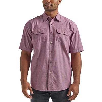 ZHESB2R Wrangler Authentics Męska koszulka z krótkim rękawem Big-Tall Classic Woven, Tawny Port Chambray, M ZHESB2R Wrangler Authentics Męska koszulka z krótkim rękawem Big-Tall Classic Woven, Tawny Port Chambray, M