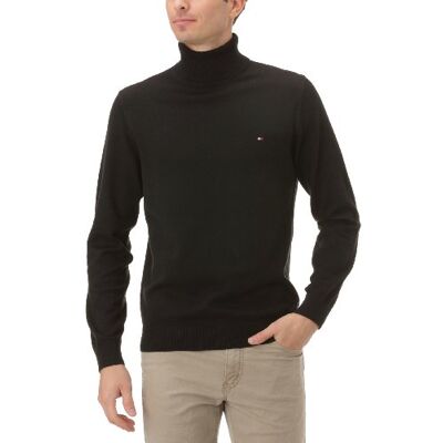 Ctn Cashmere R-Nk Cf Tommy Hilfiger Sweter męski /857820932, Czarny (083 Flag Black), 56 Ctn Cashmere R-Nk Cf Tommy Hilfiger Sweter męski /857820932, Czarny (083 Flag Black), 56
