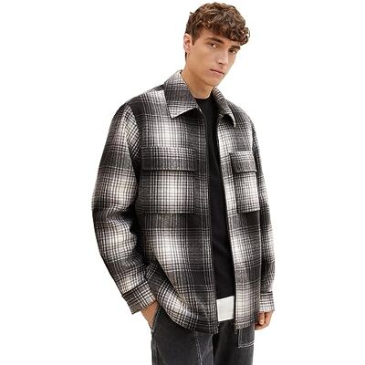 1037384 TOM TAILOR Denim Kurtka męska, 32698 Grey Black Off White Check, L 1037384 TOM TAILOR Denim Kurtka męska, 32698 Grey Black Off White Check, L