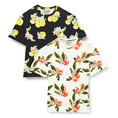 12238704 JORFLORES AOP Tee SS Crew Neck 2PK MP, M, Tap Shoe/Pack: Tap Shoe(cytryna) + Cloud Dancer, M 12238704 JORFLORES AOP Tee SS Crew Neck 2PK MP, M, Tap Shoe/Pack: Tap Shoe(cytryna) + Cloud Dancer, M