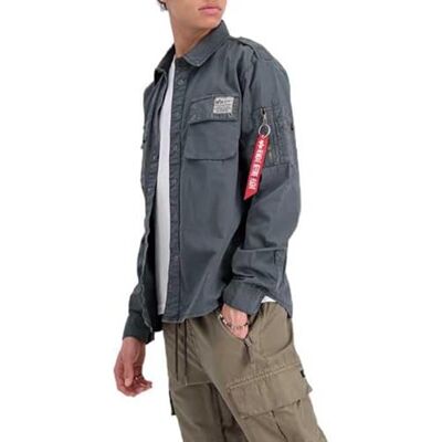 138420-684 Alpha Industries Urban Military Shirt Overshirt dla mężczyzn Vintage Grey 138420-684 Alpha Industries Urban Military Shirt Overshirt dla mężczyzn Vintage Grey
