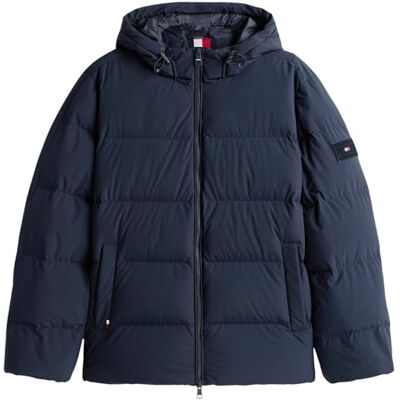 MW0MW40616 Tommy Hilfiger Męskie kurtki puchowe z kapturem JKT Inne, niebieskie, XXL, Niebieski (pustynne niebo), XXL MW0MW40616 Tommy Hilfiger Męskie kurtki puchowe z kapturem JKT Inne, niebieskie, XXL, Niebieski (pustynne niebo), XXL