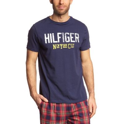 Tommy Hilfiger Męska koszulka do spania Terrence S/s T-shirt/2S87901487, Niebieski (409 Peacoat), 56 Tommy Hilfiger Męska koszulka do spania Terrence S/s T-shirt/2S87901487, Niebieski (409 Peacoat), 56