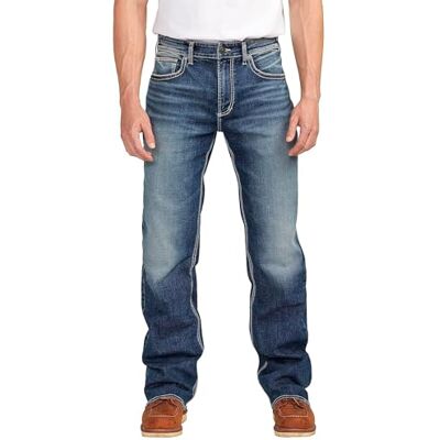 M23604ECF349 Silver Jeans Co. Craig Classic Fit Bootcut Męskie dżinsy, 32W / 32L M23604ECF349 Silver Jeans Co. Craig Classic Fit Bootcut Męskie dżinsy, 32W / 32L